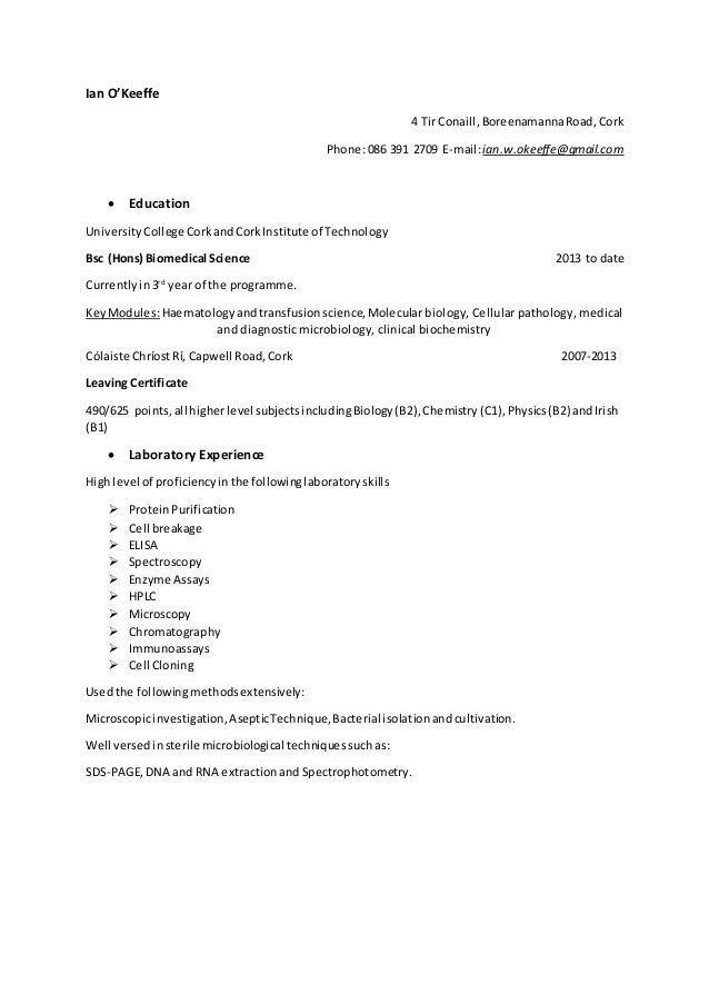 scientific cv scientific cv