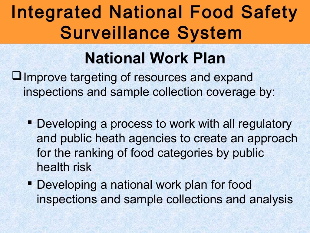 INTEGRATED APPROACH TO NATIONAL FOOD SAFETY SURVEILLANCE SB