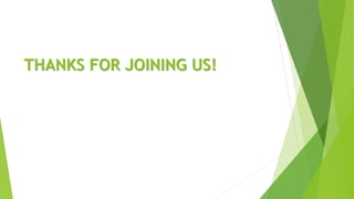 THANKS FOR JOINING US!
 