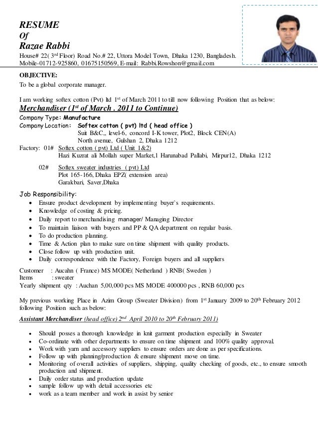 resume for models
