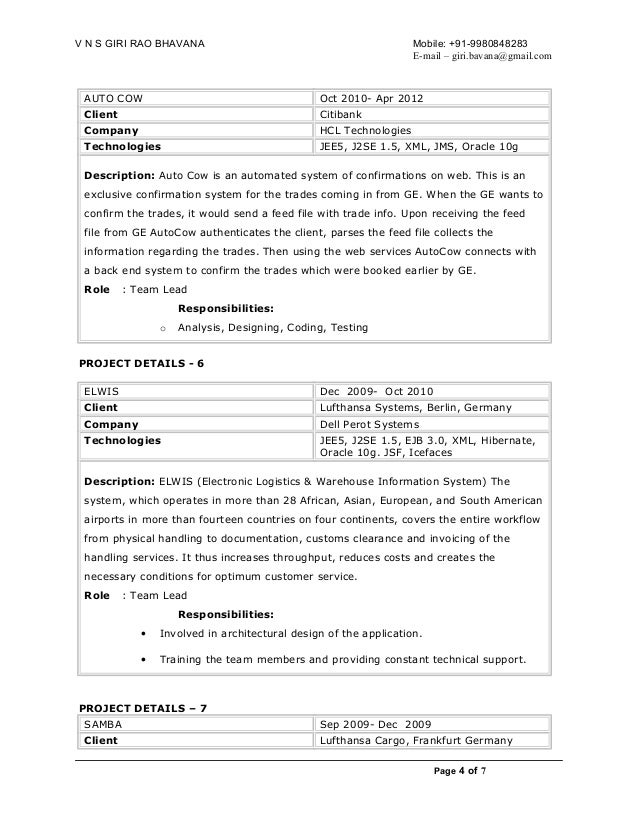 j2ee professional resume