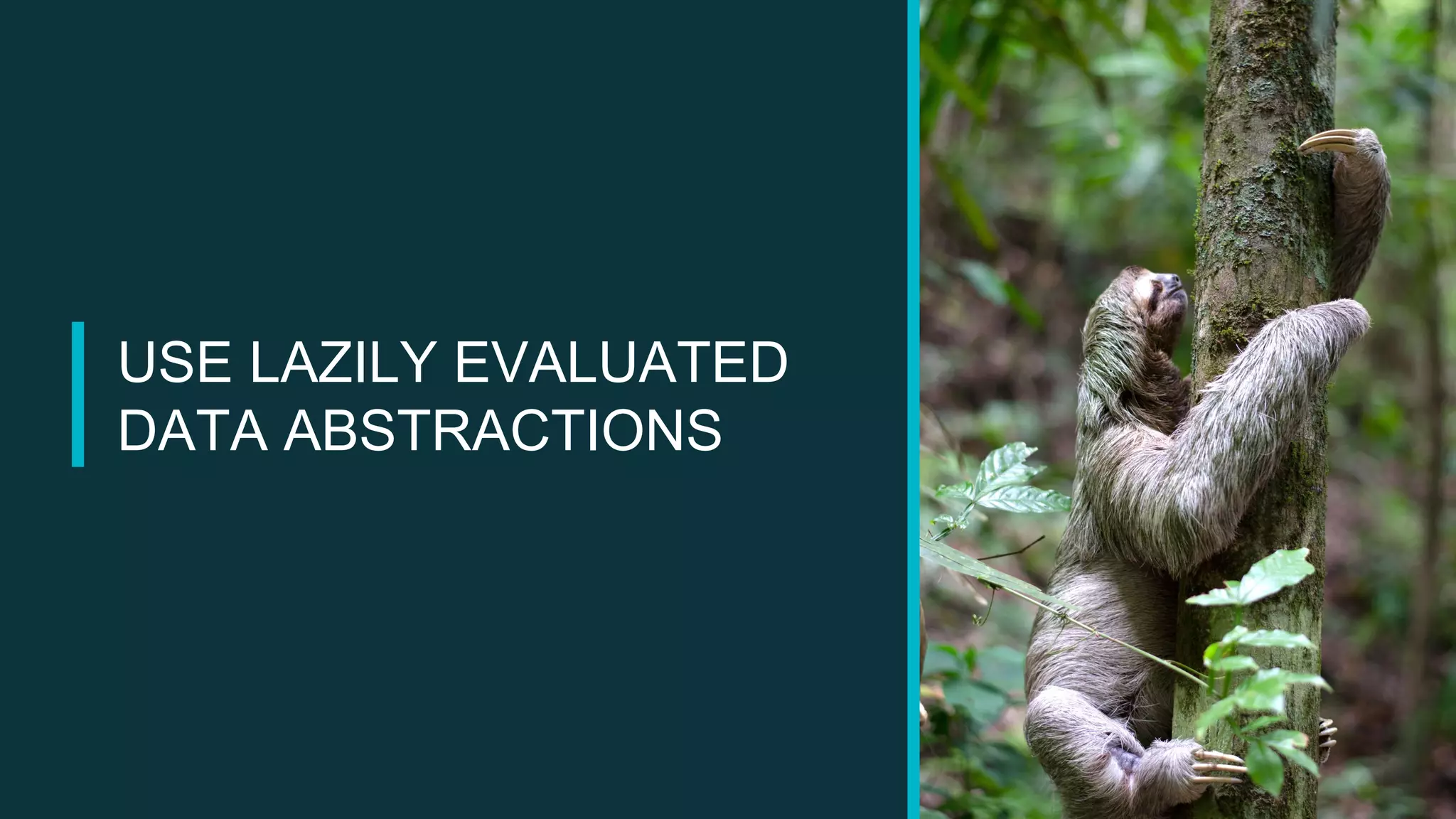 USE LAZILY EVALUATED
DATA ABSTRACTIONS
 