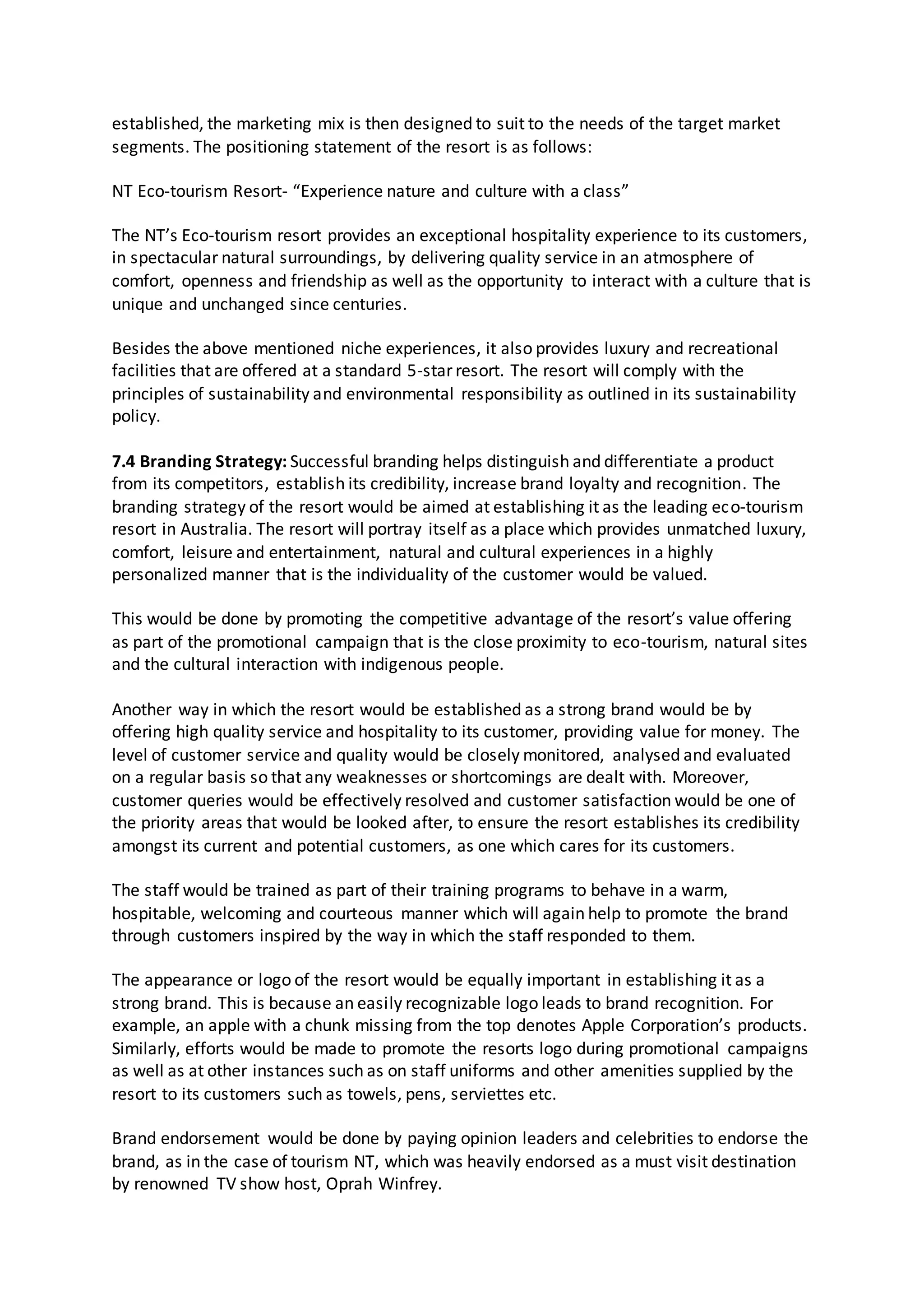 Marketing Plan Assignment | DOCX