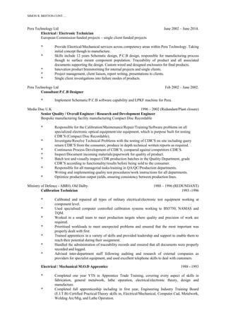 Simon Britton CV linkedin | PDF