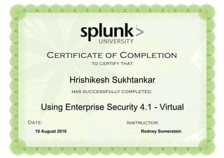 10 August 2016 Rodney Somerstein
Hrishikesh Sukhtankar
Using Enterprise Security 4.1 - Virtual