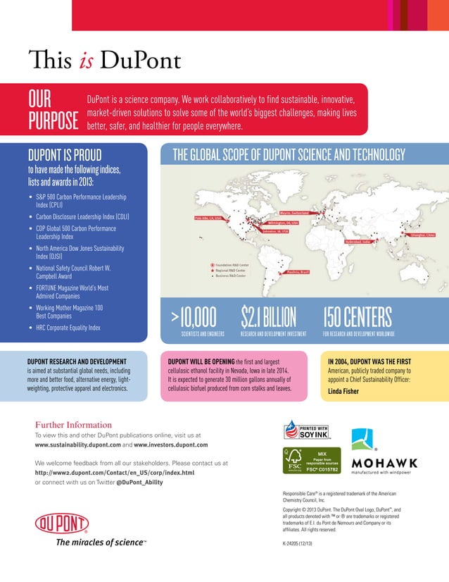 DuPont Sustainability Report 2013