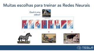 Muitas escolhas para treinar as Redes Neurais
Modelos probabilísticos
encontram nuâncias de
cada caso
Qual é uma
zebra?
Métodos
 