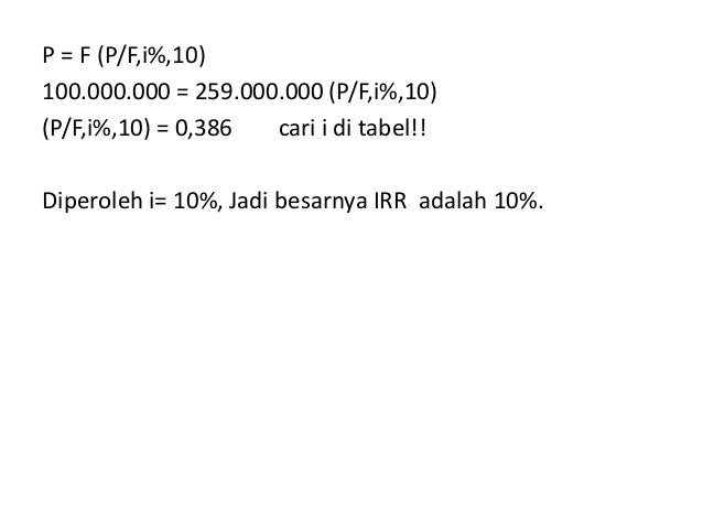 bunga irr tabel Analisa 8 IRR bunga irr tabel Analisa 8 IRR
