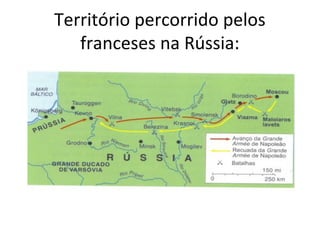 Território percorrido pelos
franceses na Rússia:
 