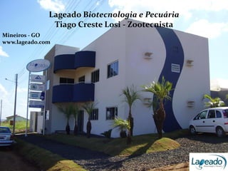 Lageado Biotecnologia e Pecuária
Tiago Creste Losi - Zootecnista
Mineiros - GO
www.lageado.com
 