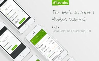 The bank account I
always wanted
Avuba
Jonas Piela · Co-Founder and CEO

 