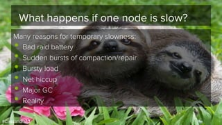 #Cassandra13
What happens if one node is slow?
•  Coordinator has a request queue
•  If a node goes down completely, gossi...