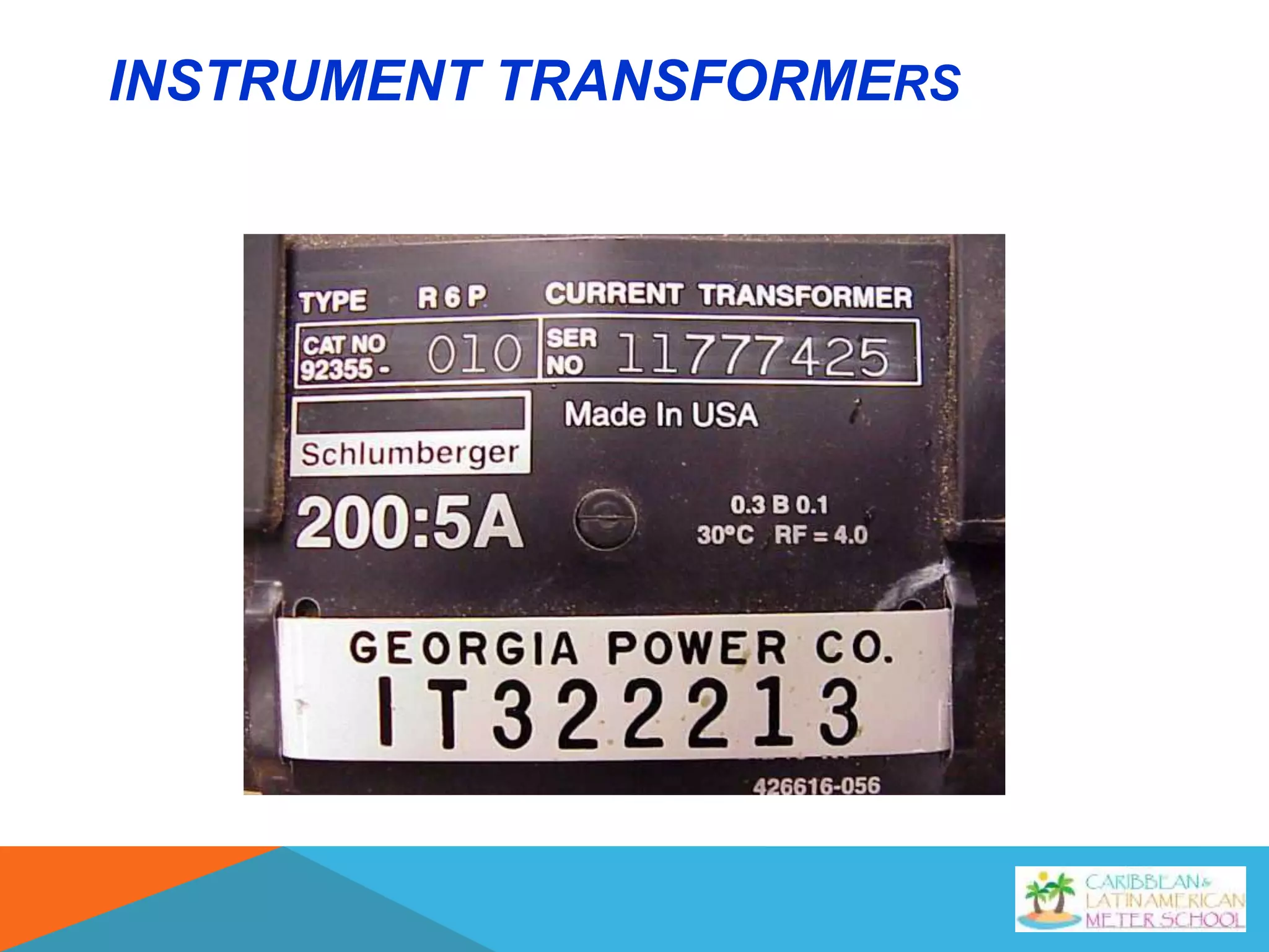 INSTRUMENT TRANSFORMERS
 