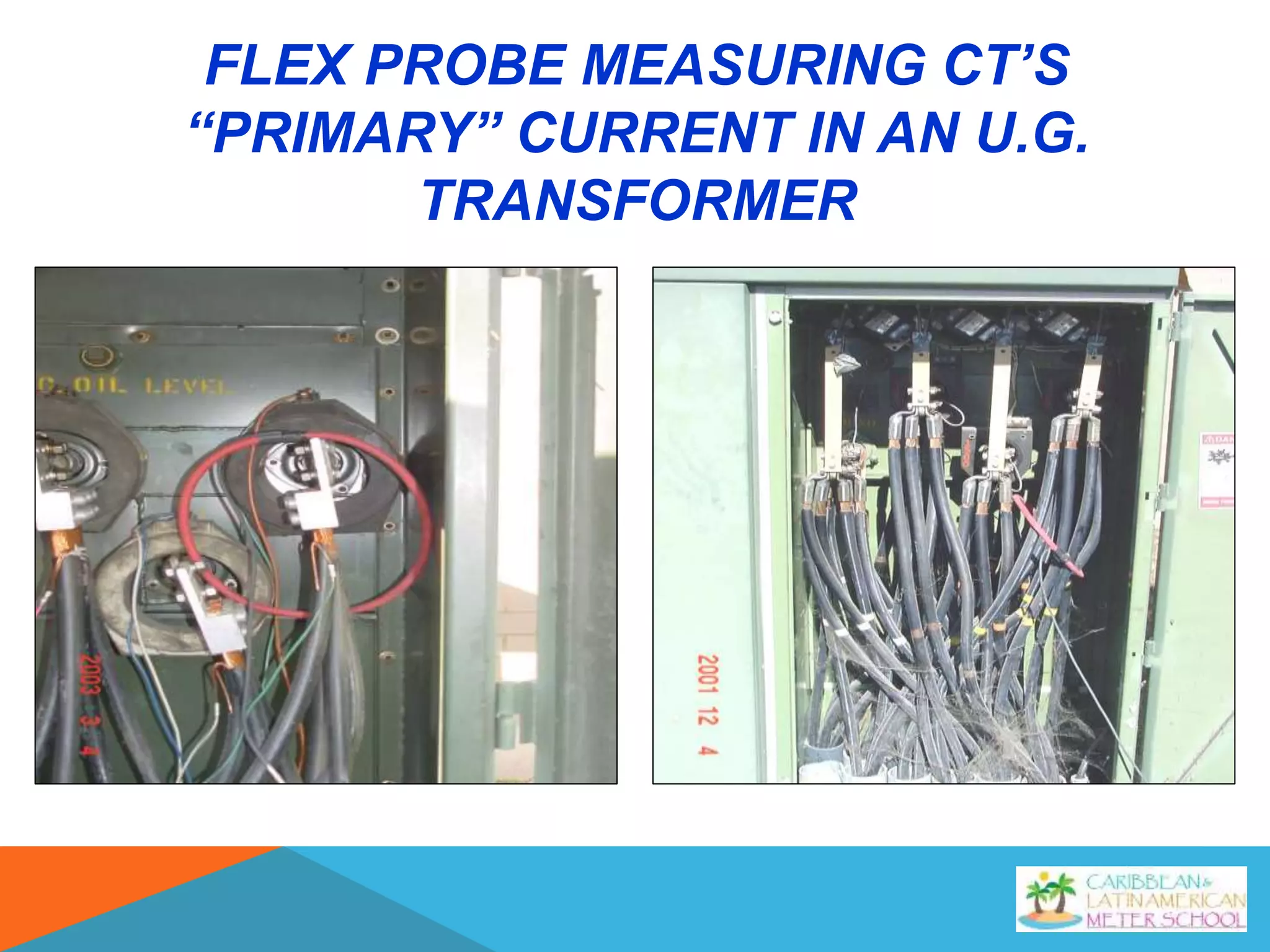 FLEX PROBE MEASURING CT’S
“PRIMARY” CURRENT IN AN U.G.
TRANSFORMER
 