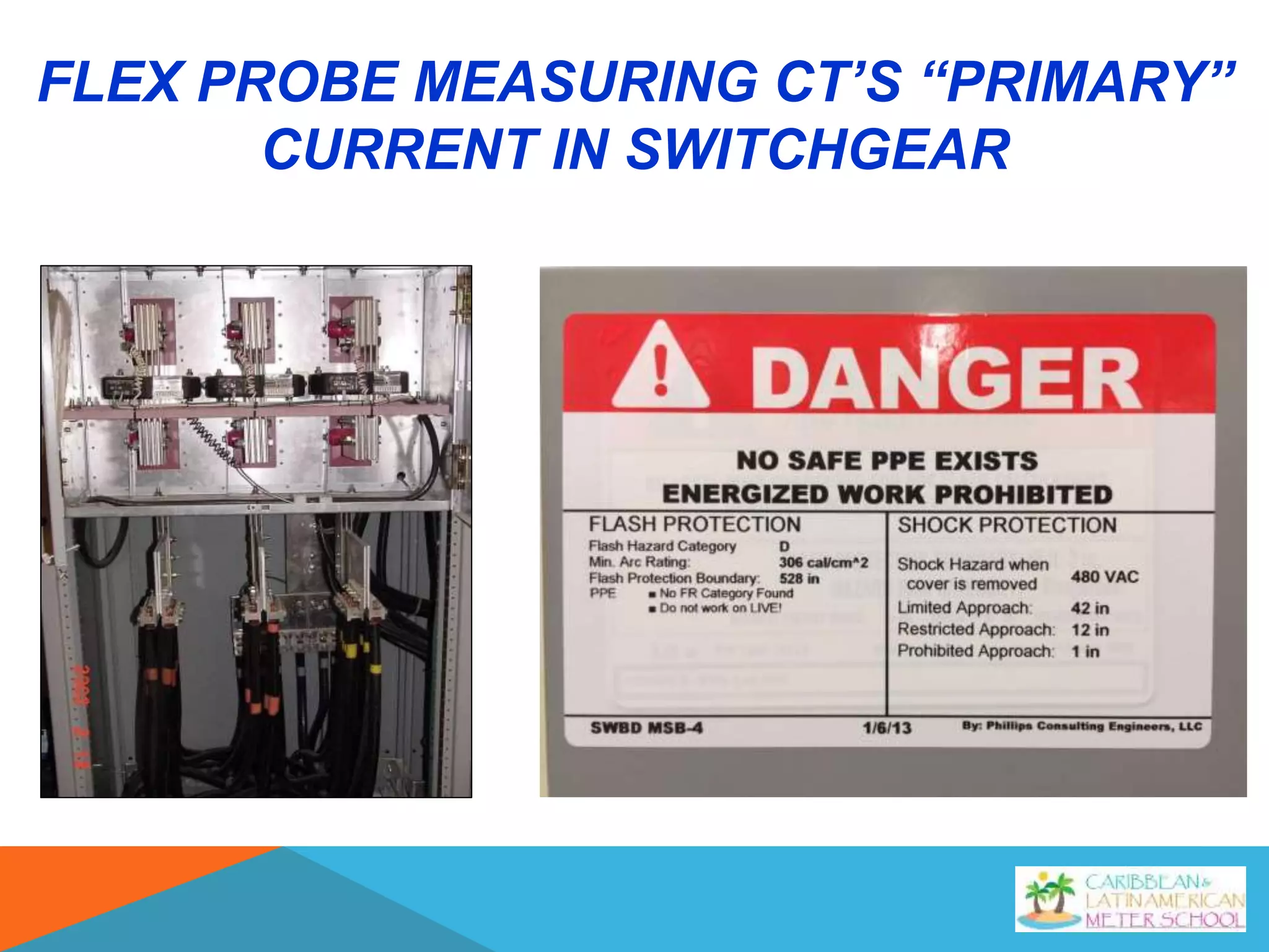 FLEX PROBE MEASURING CT’S “PRIMARY”
CURRENT IN SWITCHGEAR
 