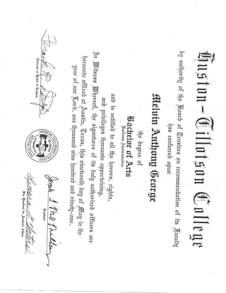 Melvin's Certificates