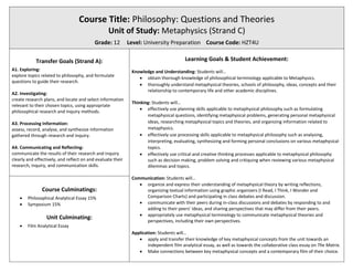 Metaphysics Course Metaphysics 2 | PDF