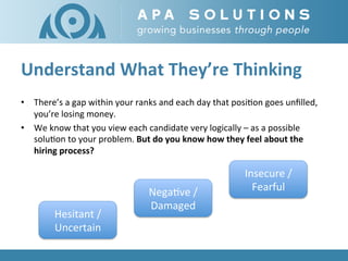 Understand	
  What	
  They’re	
  Thinking	
  
•  There’s	
  a	
  gap	
  within	
  your	
  ranks	
  and	
  each	
  day	
  t...