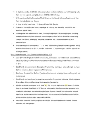 Joseph Inbaraj S 11+ years ALM Admin Resume | DOC