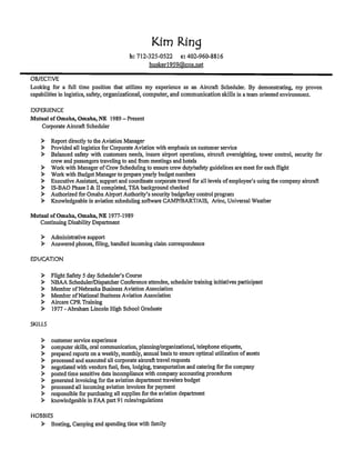 Aviation resume package