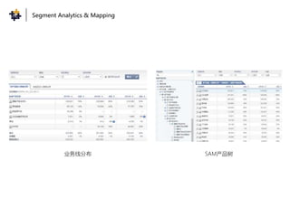 业务线分布 SAM产品树
Segment Analytics & Mapping
 
