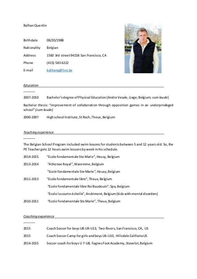 resume in usa