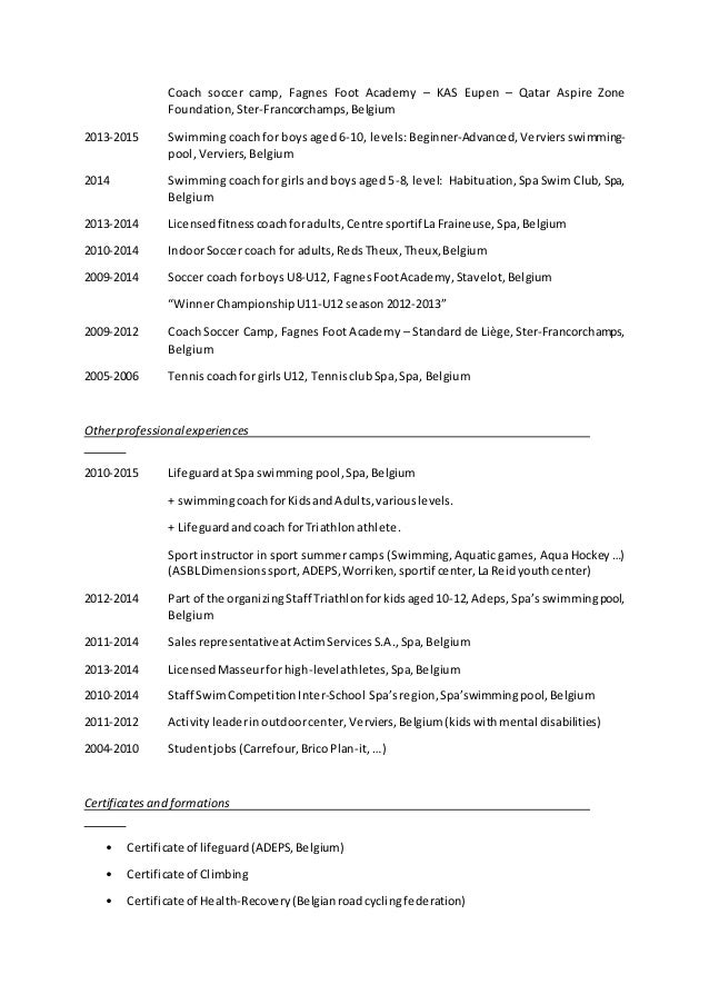 lifeguard resume example