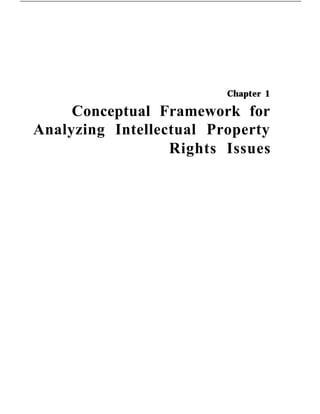 Chapter 1
Conceptual Framework for
Analyzing Intellectual Property
Rights Issues
 