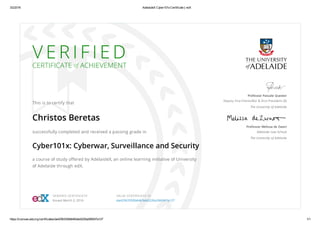 AdelaideX Cyber101x Certificate _ edX