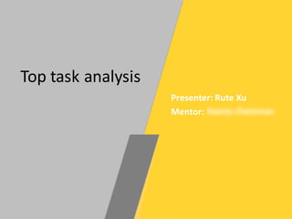 Top task analysis
Presenter: Rute Xu
Mentor:
 