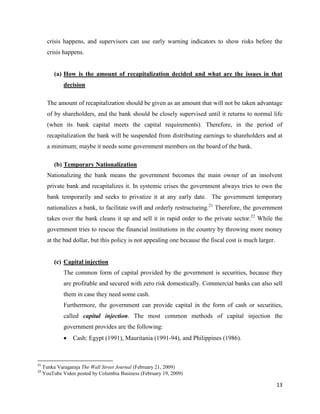 Banking Crises and Instruments to Deal With Them (1) | PDF