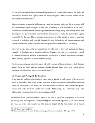 Banking Crises and Instruments to Deal With Them (1) | PDF