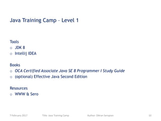 Java Training Camp Level 1 Intro | PPT