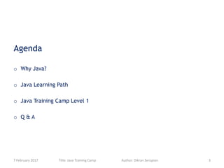 Java Training Camp Level 1 Intro | PPT