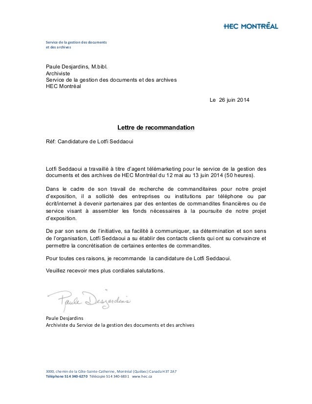 Lettre recom L Seddaoui HEC