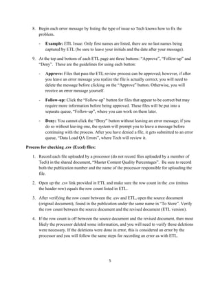 ETL - Data Load QA New Training Guide | DOC