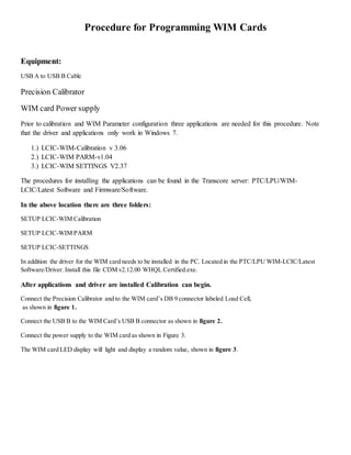 manual for WIM card programming | PDF