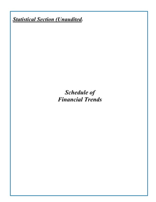 Statistical Section (Unaudited)
Schedule of
Financial Trends
 