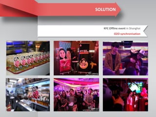 KFC Offline event in Shanghai
O2O synchronisation
SOLUTION
 
