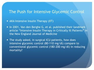 Glycemic Control In Adult Icu