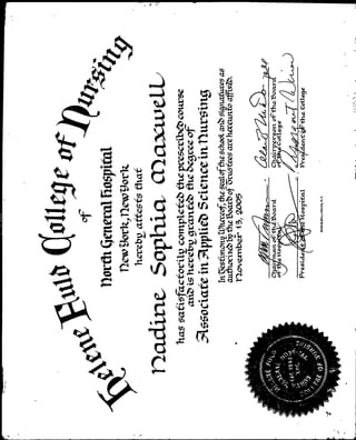 Helene Fuld Nursing Certificate