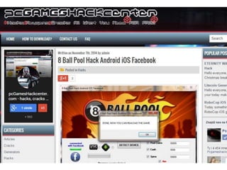 8 Ball Pool Hack iOS Android Facebook free coins