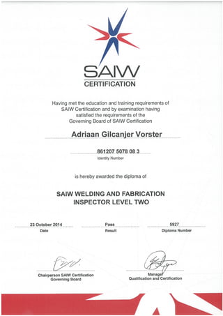 lvl 2 certificate