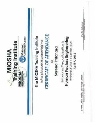 MIOSHA certificate