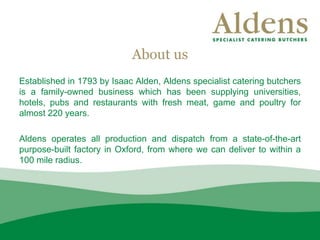 Aldens PowerPoint Brochure June 2013 email | PPT