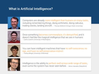 What is Artificial Intelligence?
Computers are already more intelligent than humans on many tasks,
including remembering t...