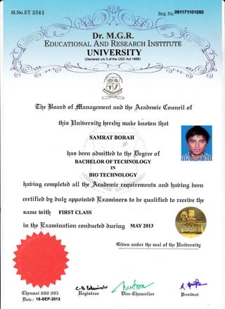 B-TECH DEGREE CERTIFICATE | PDF