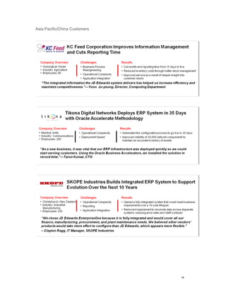 14 
Asia Pacific/China Customers 
 