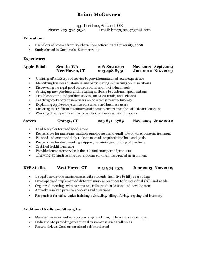 resume for apple under fontanacountryinn com resume for apple