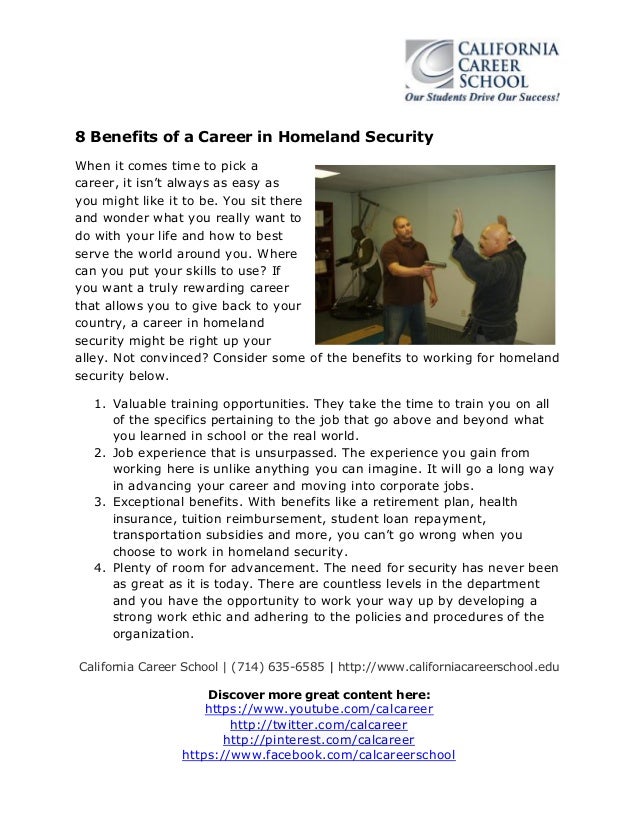 8 Benefits of a Career in Homeland Security